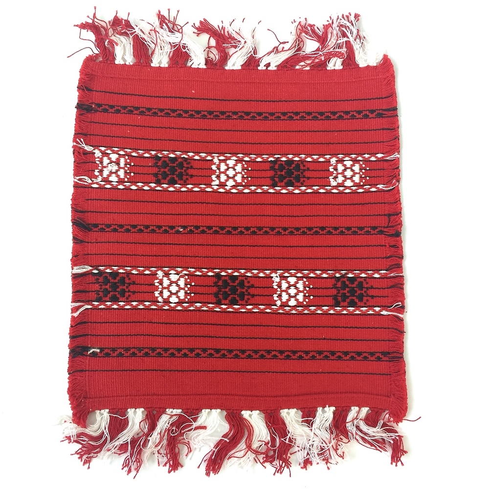 Cloth Trivets Set of 4 Red Aztec Knit decor - Picture 6 of 7